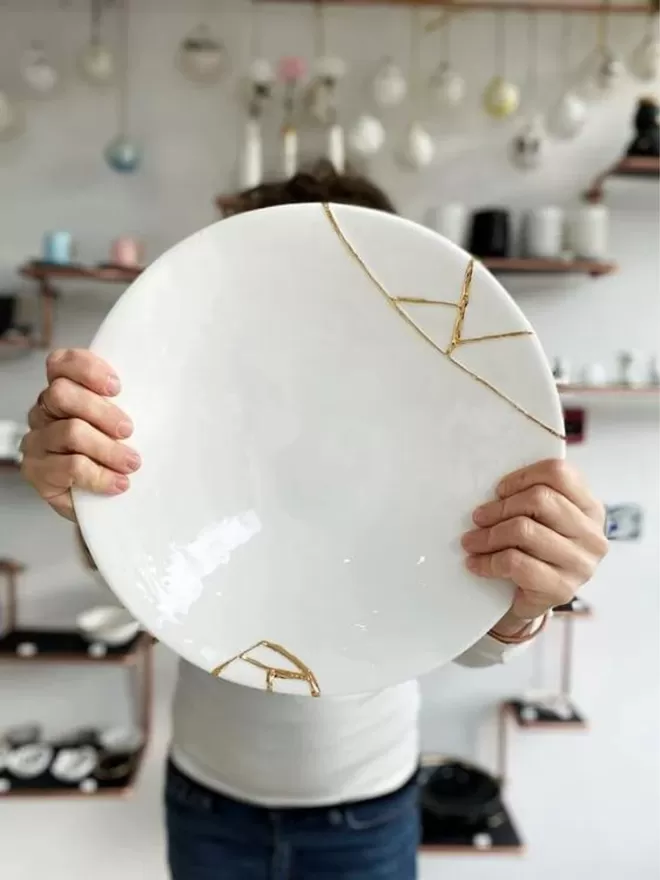 Kintsugi Platter - White