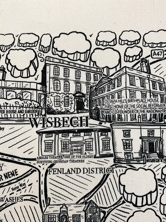 Cambridgeshire tea towel