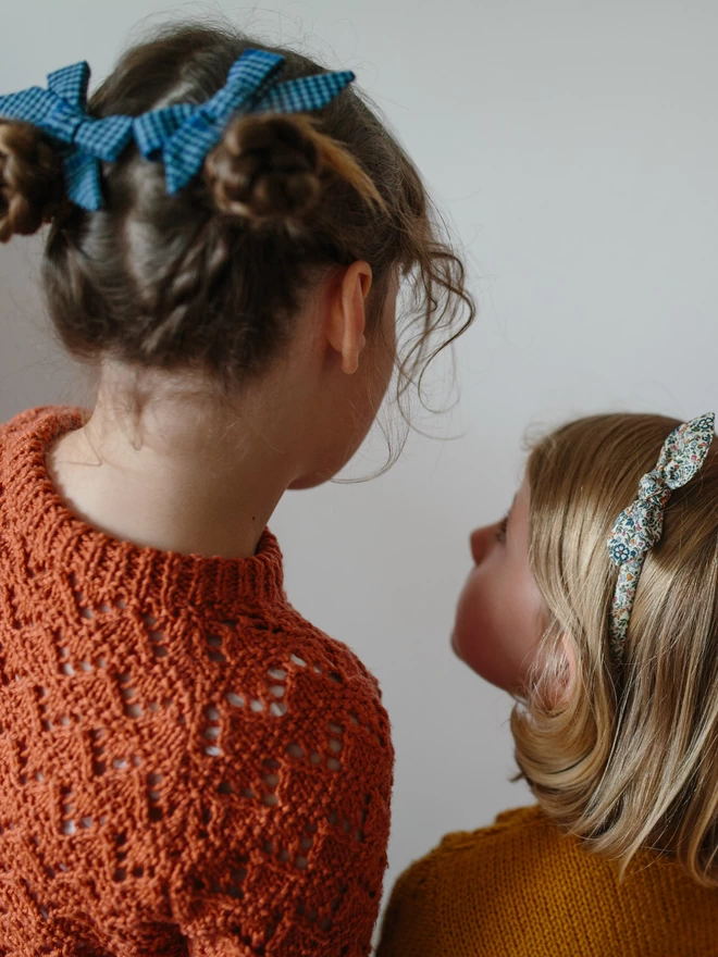 Two girls in their runaround retro hair accessories for kids 