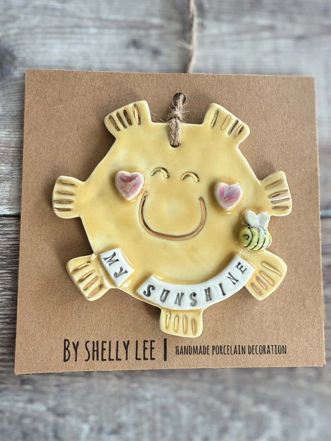 Handmade porcelain hanging sunshine 