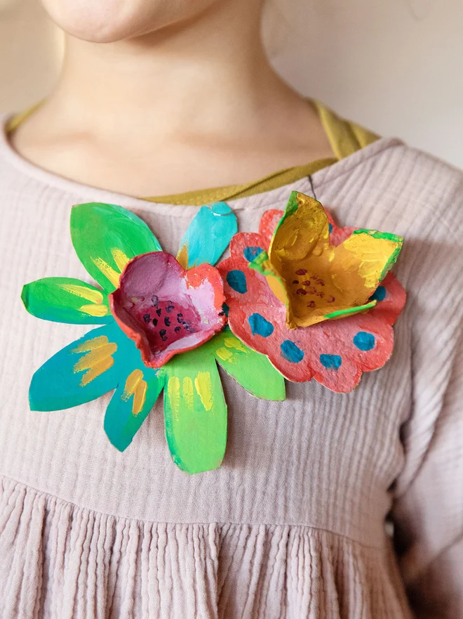 Colourful Flower pins for easter children art