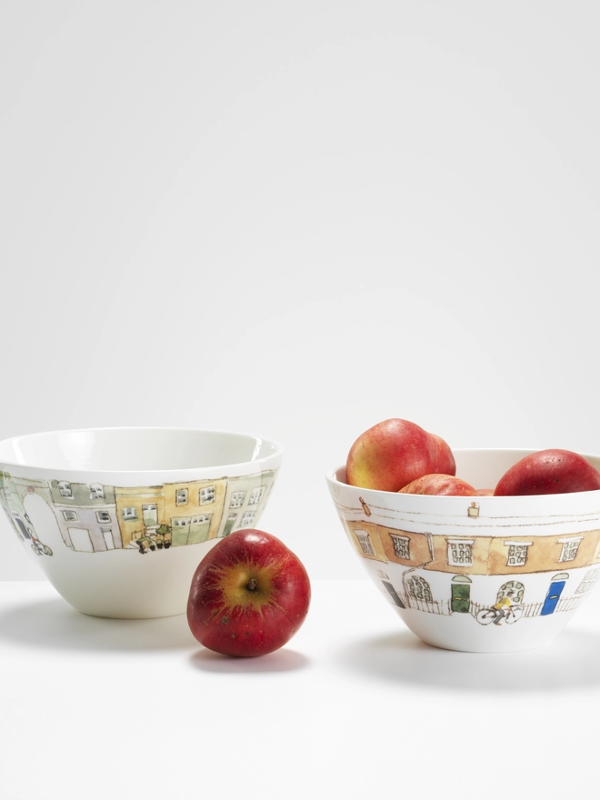 Photo of bowls with apples 