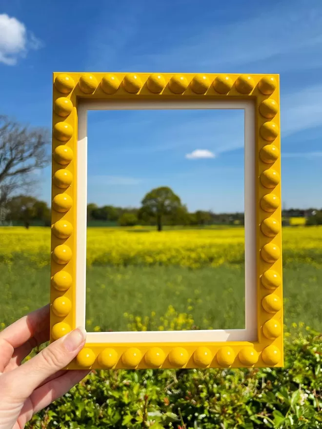 Sunshine Yellow 'Jeanie' Bobbin Photo Frame