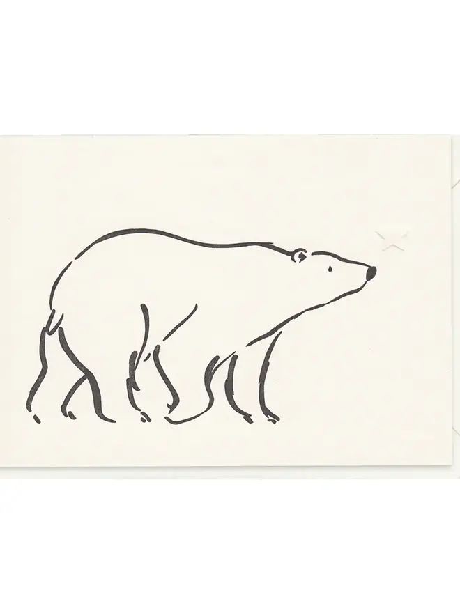 Letterpress Polar Bear & Star Christmas Card