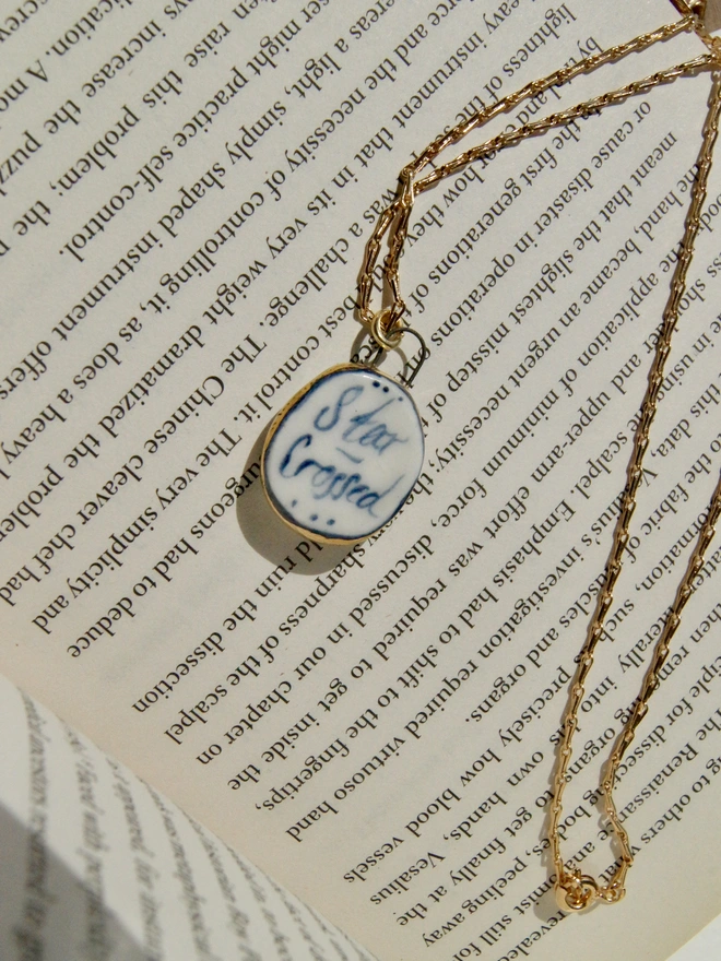 star crossed porcelain and gold lustre necklace 
