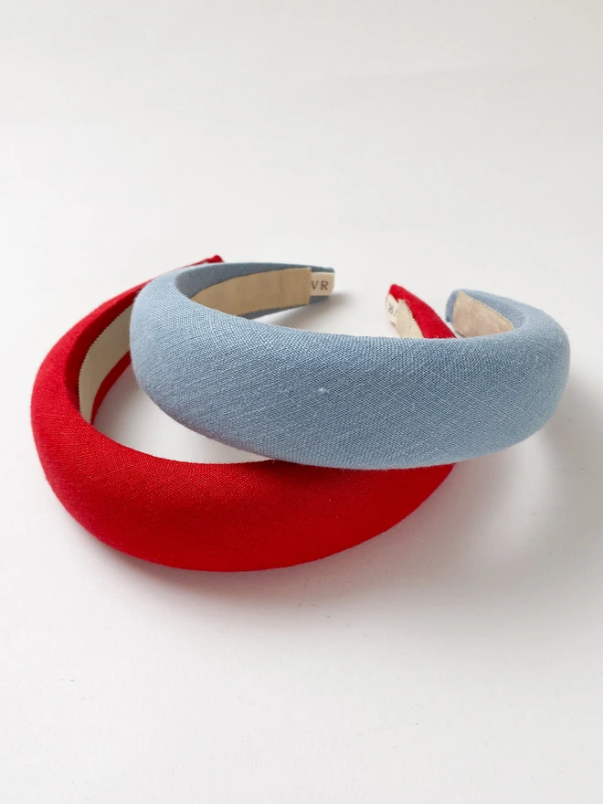 Pale Blue Linen Headband for Women