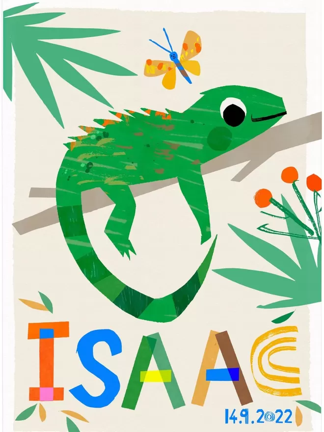 Personalised Iguana Print