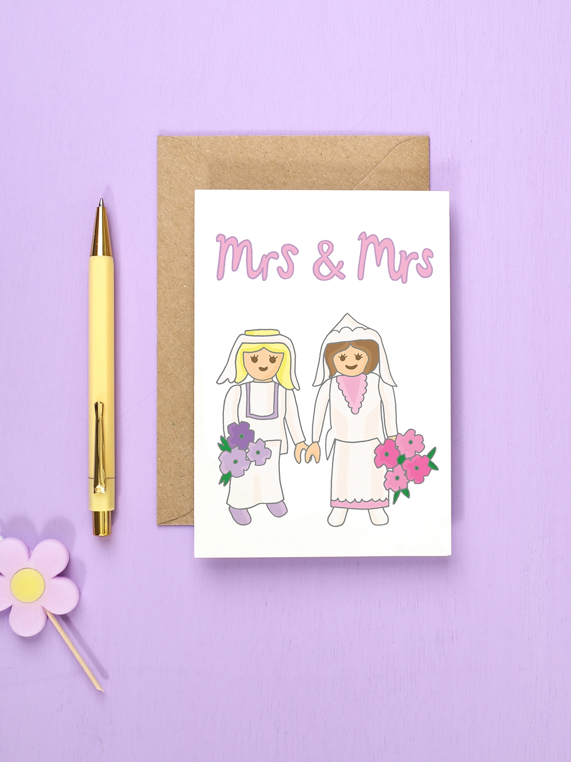 Mrs and Mrs wedding card