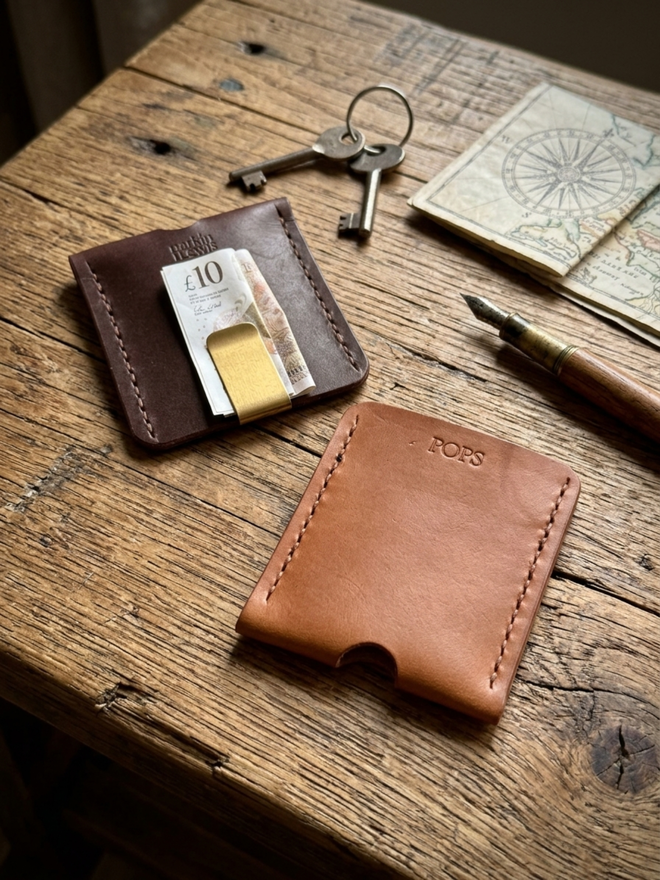 Tan leather wallet