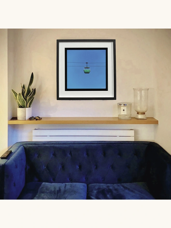 Cable Car Green Framed in Black in situ