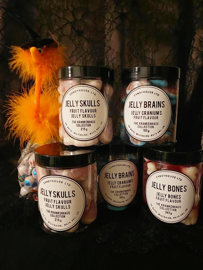Halloween Sweets Jelly Brains Skulls Bones Trick or Treat Scary