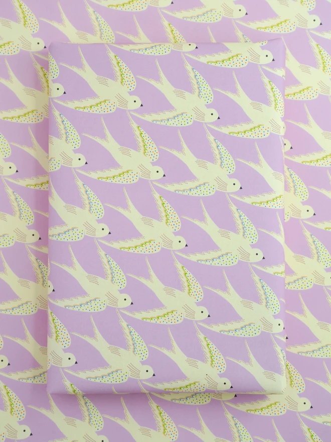 Birds in Lilac Wrapping Paper 