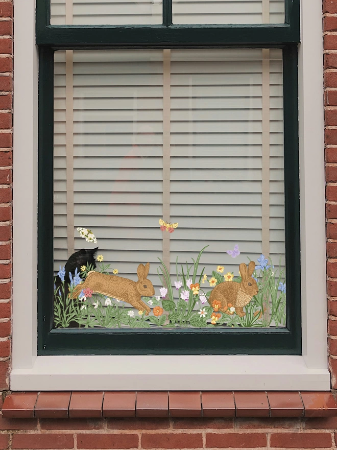 easter floral window decals