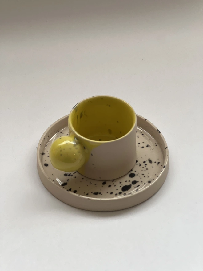 Yellow Ball Handle Espresso Cup