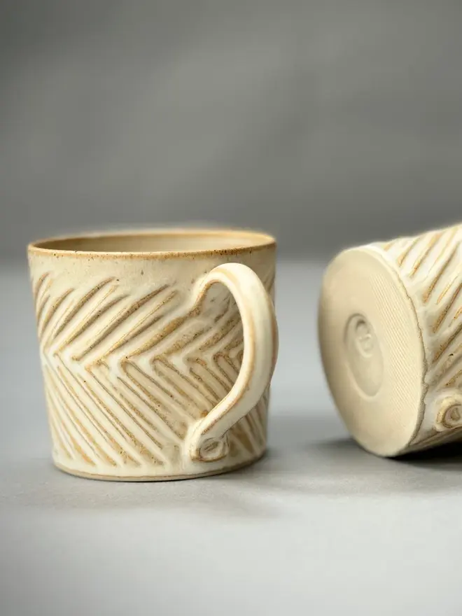 Chevron Mug In A semi-mat Glaze