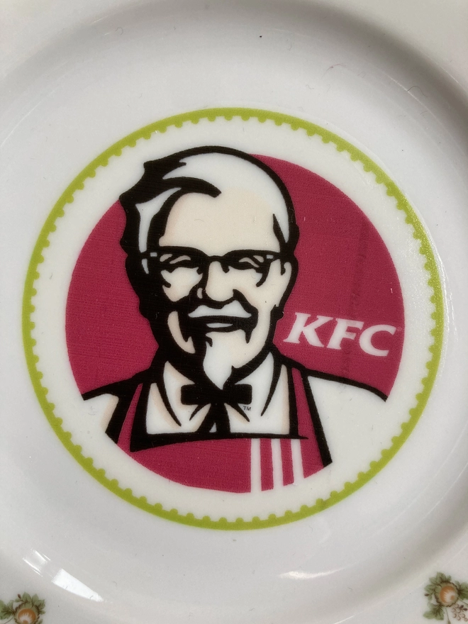 kfc, plate, china plate, vintage plate, kentucky fried chicken, finger lickin' good, original, gift, kfc vintage plate