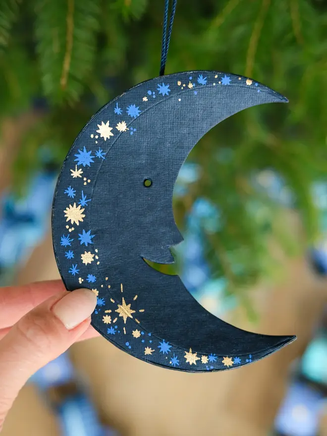 Midnight Man On The Moon Decoration (Set Of 6)