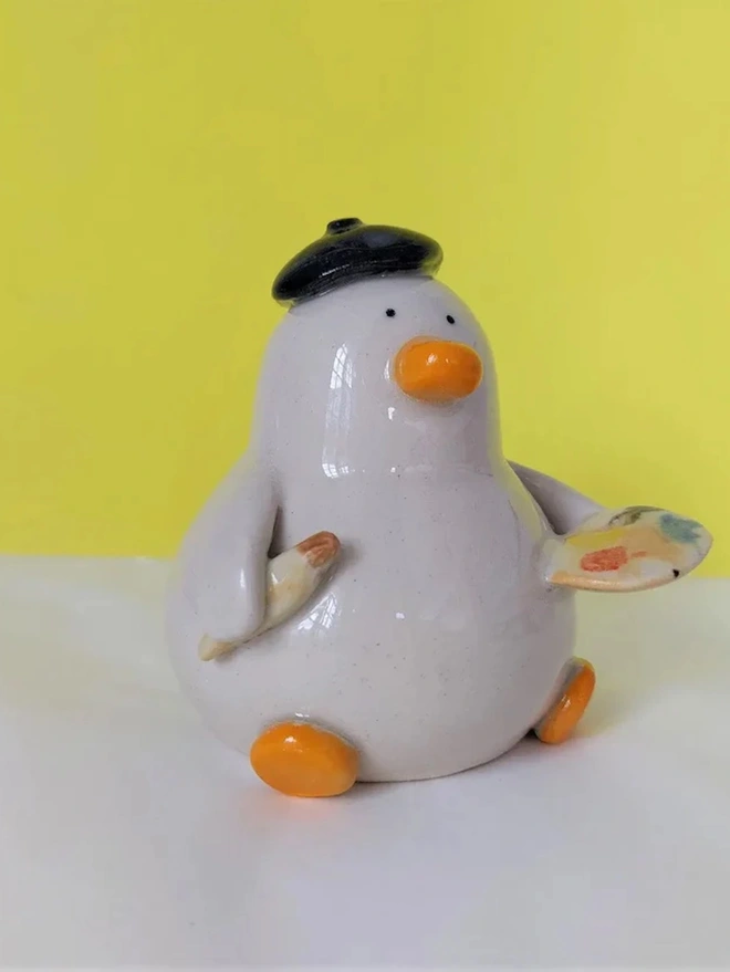 Quackson Pollock Artist Duck Vase