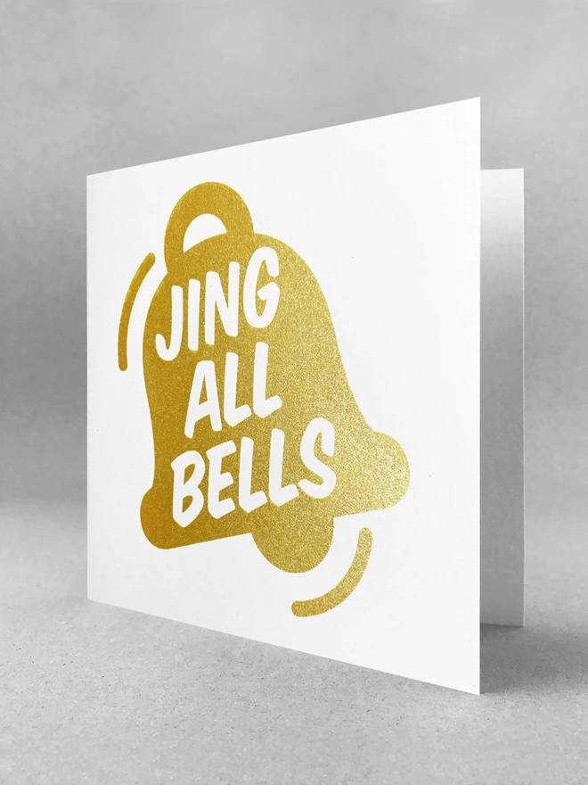 jingle bells bell screen print christmas card