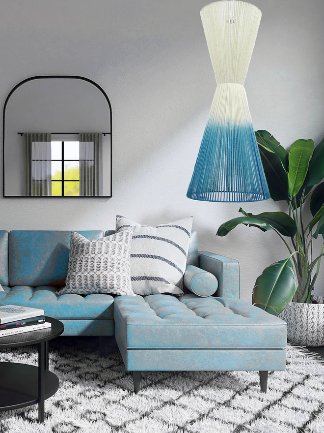 Large Nipped In Pendant Aqua (image Spacejoy Unsplash)