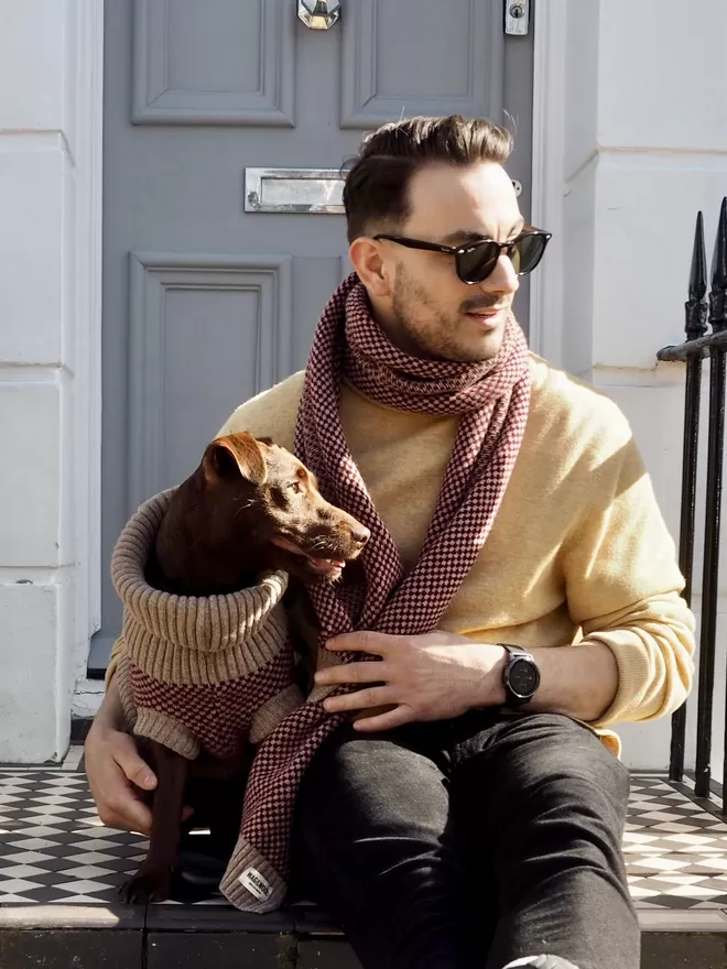 mens  burgundy scarf