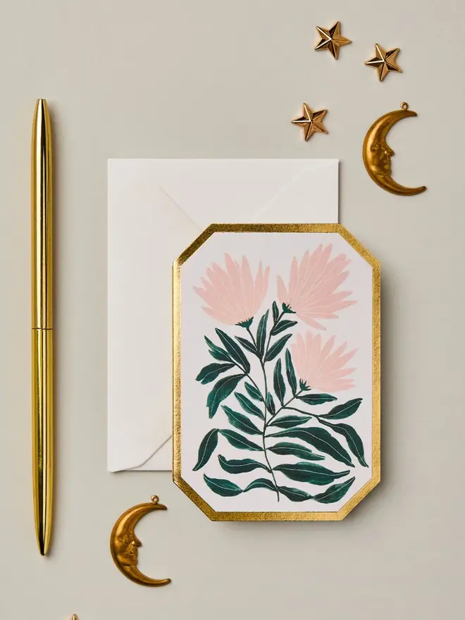 Botanical Die Cut Mini Cards (Pack Of 5)