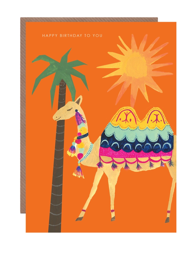 summer camel birthday card 
