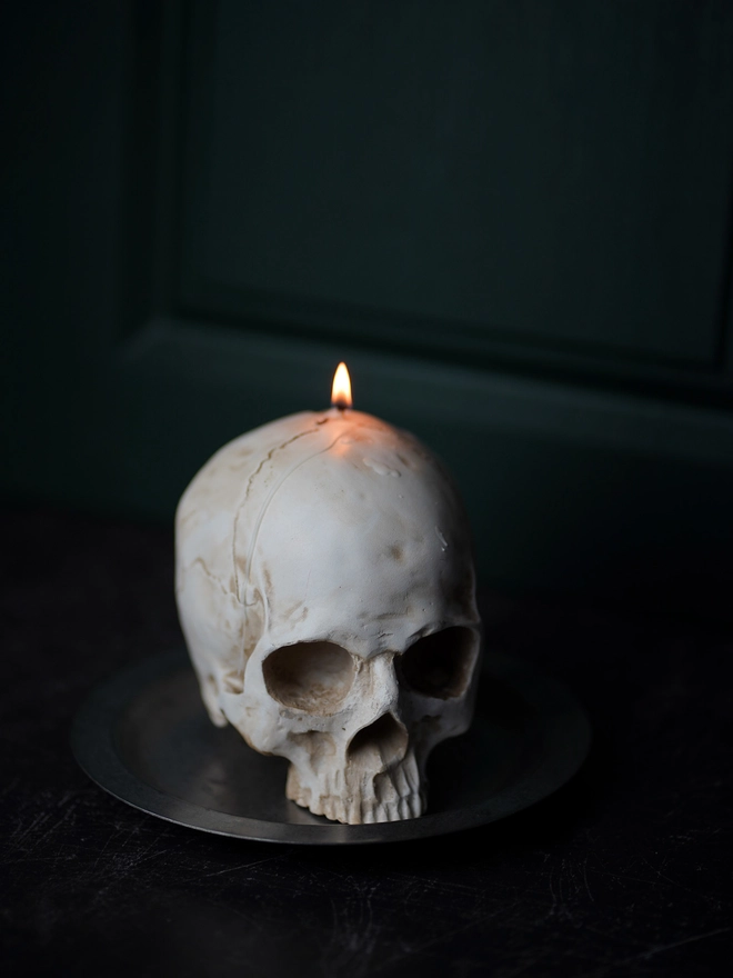 Human Skull Candle