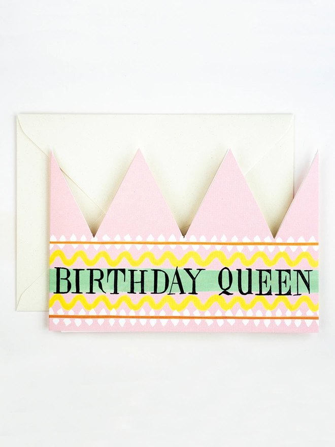 Birthday Queen Party Hat Card