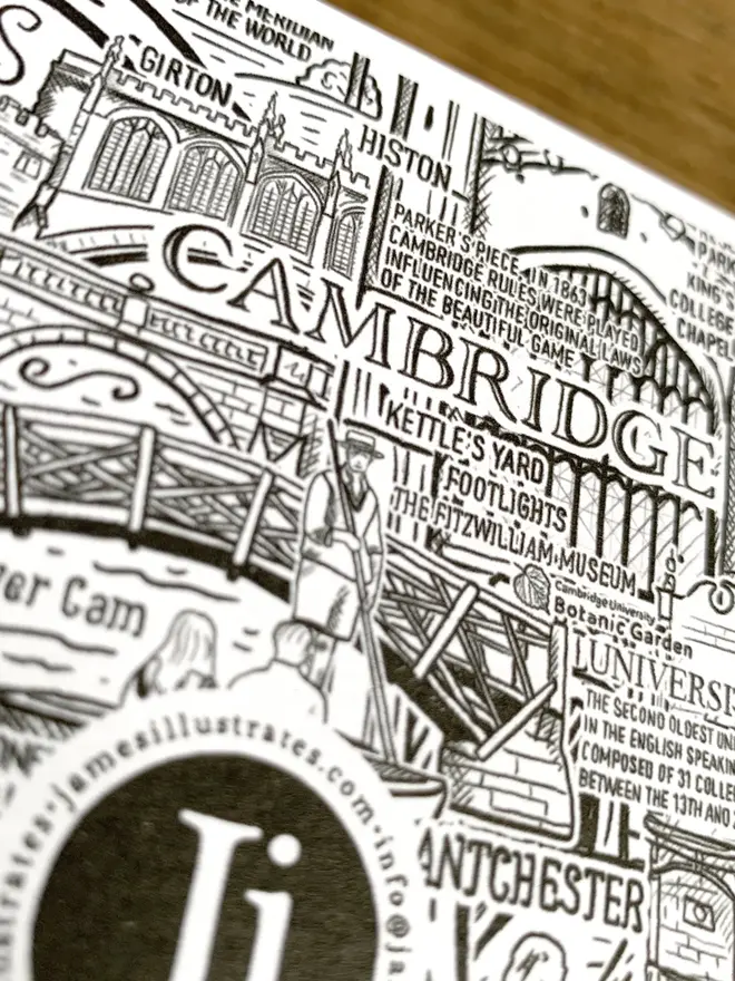 Cambridgeshire greetings card