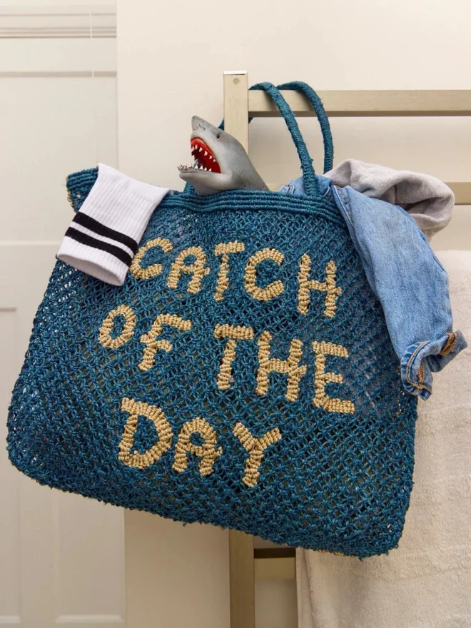 Catch Of The Day Jute Tote Bag