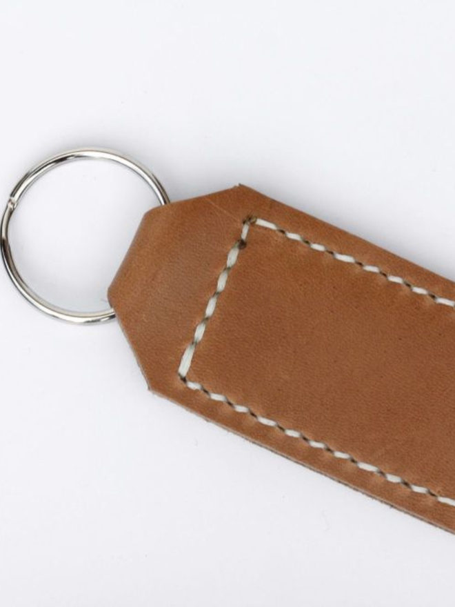 handmade leather personalised initials keyring