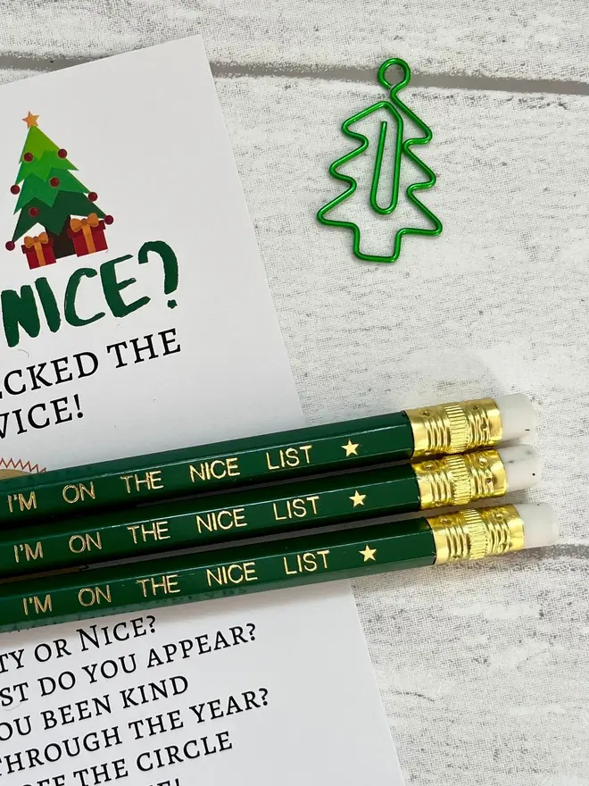 'I'm On The Nice List' HB Christmas Elf Pencil