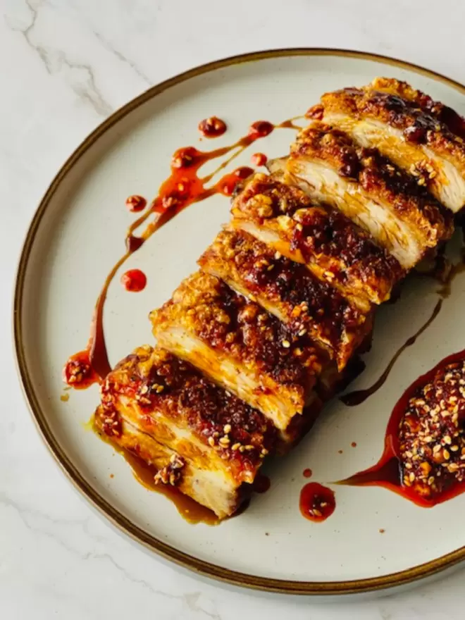 Pork belly and Cashew Chilli oil