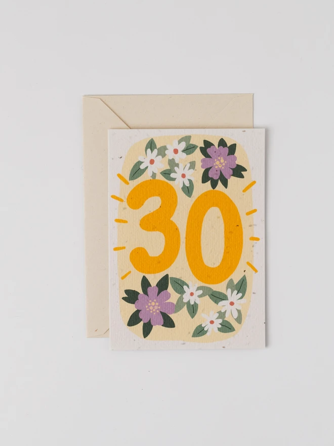 Plantable 30th Birthday Card