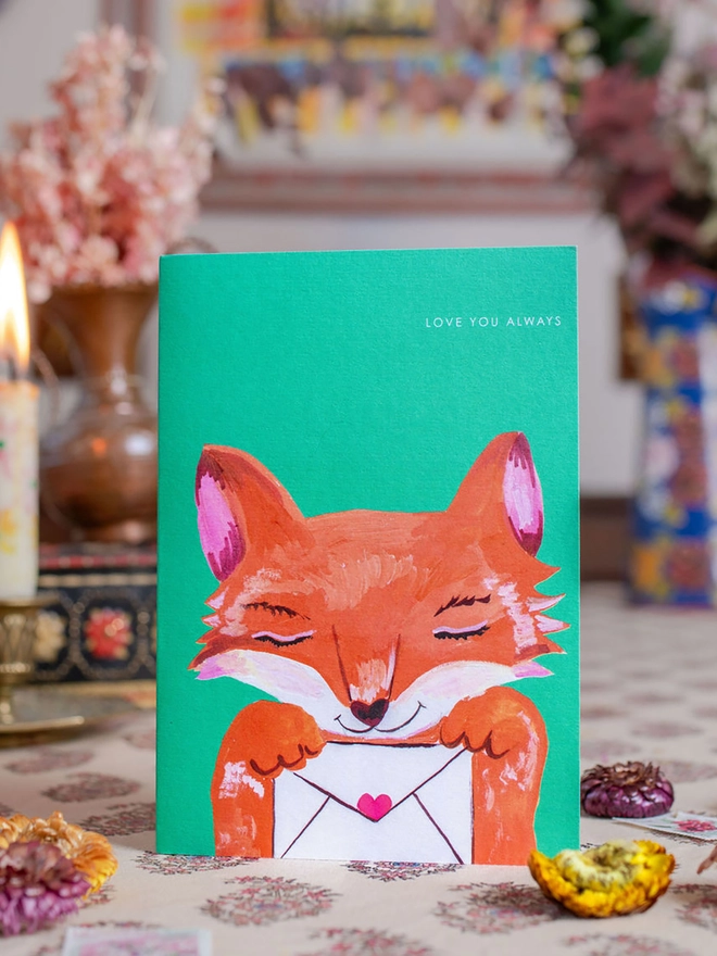 fox valentines day card