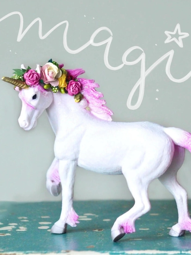 Pink Unicorn Cake Topper Decoration