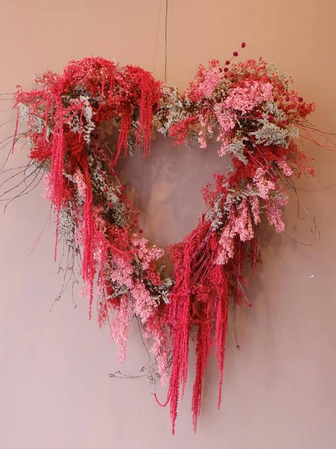 Extra Large Dried Heart Valentines Wreath