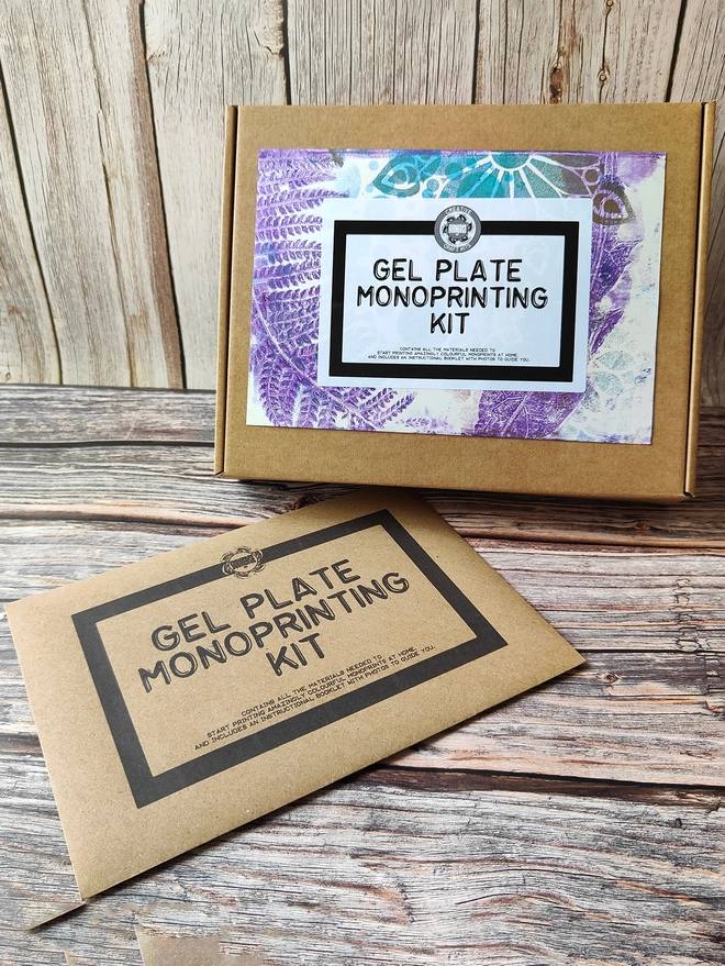 Gel printing kit with all contents visible gelliarts 5" gel plate