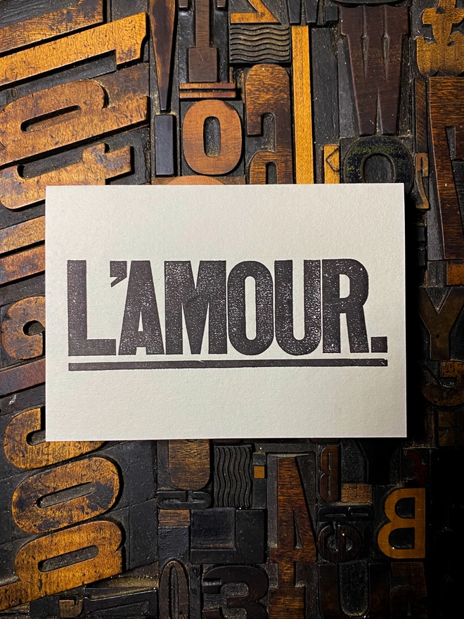 L'AMOUR | Typographic Letterpress Card
