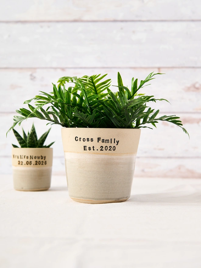 personalised ceramic planter