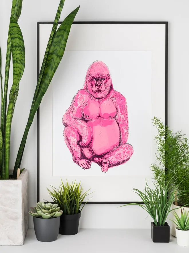 Pink Gorilla Screenprint