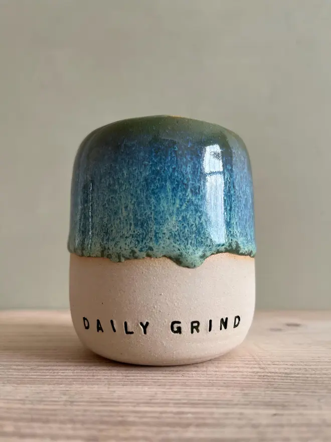 'Daily Grind' Ceramic Travel Cup Green Granite Glaze