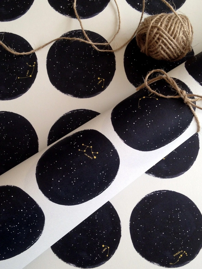 Zodiac Constellation Wrapping Paper 