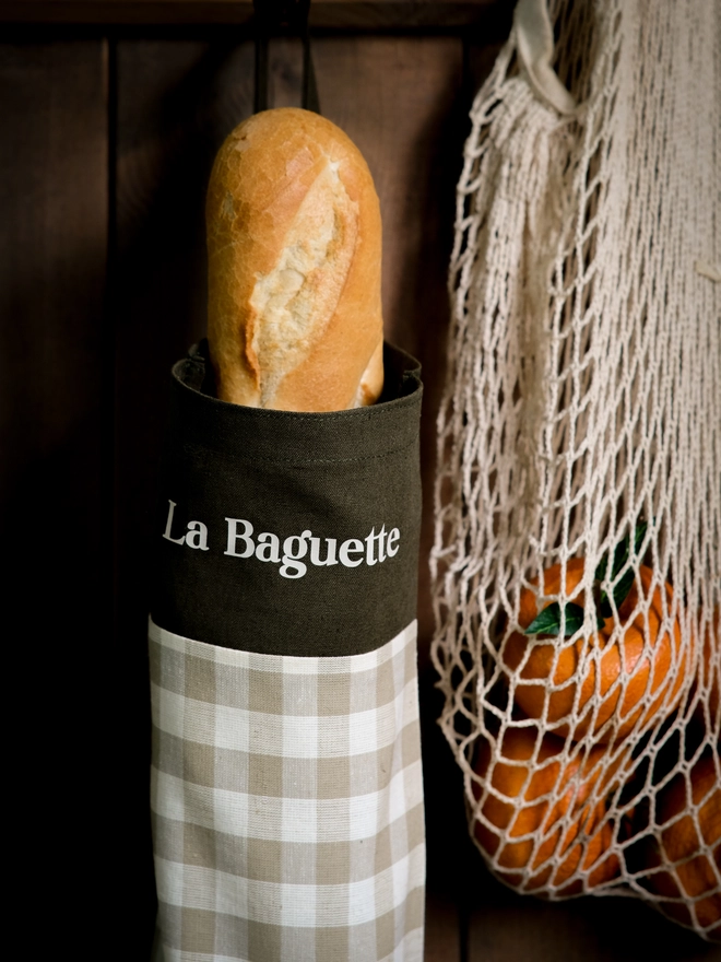 Gingham Baguette Bag