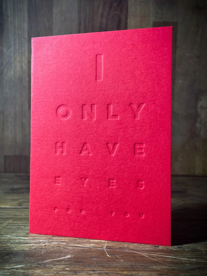  I Only Have Eyes For You Valentines No Ink Letterpress Card Valentines Day