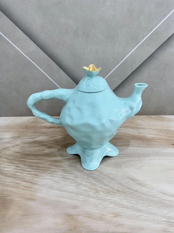 mint green teapot