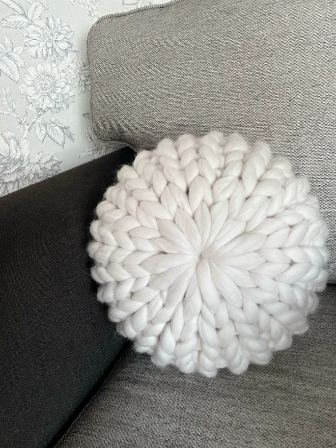 The Chunky Knitted Merino Dandelion Cushion
