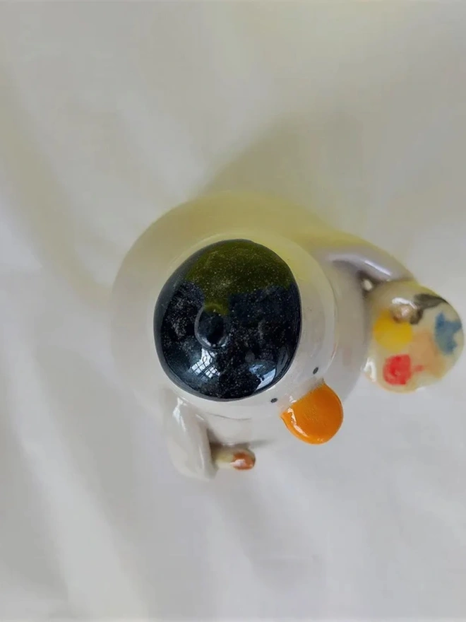 Quackson Pollock Artist Duck Vase