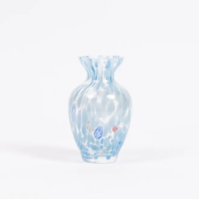 loto curved vase in azzurro